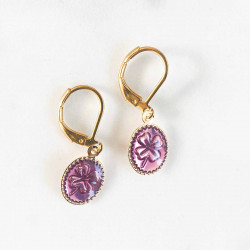 Boucles d'oreilles Trèfle Violet