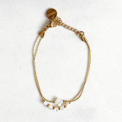 Bracelet double Trèfle blanc