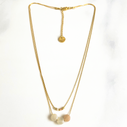 Double Pink moon necklace Mini moon