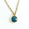 Petrol Apatite Square Necklace