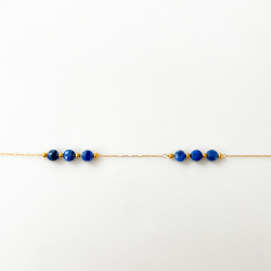 Bracelet galets bleu lapis