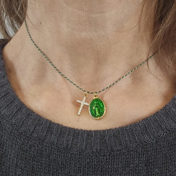 Rainbow Mary Green Lucky Charm Necklace