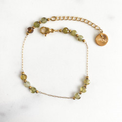 Bracelet galets Green, grenats Greens