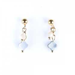 Earings 4 leaf clover nacre