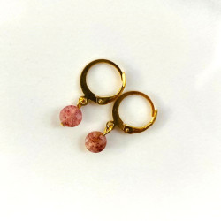Boucles d'oreilles Mini Moon Grenat