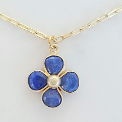 Collier Trèfle Précieux lapis