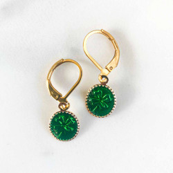 Boucles d'oreilles Trèfle Vert