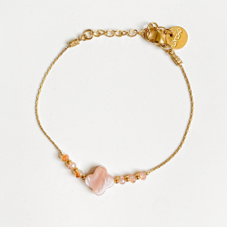 Bracelet shiny trèfle rosé