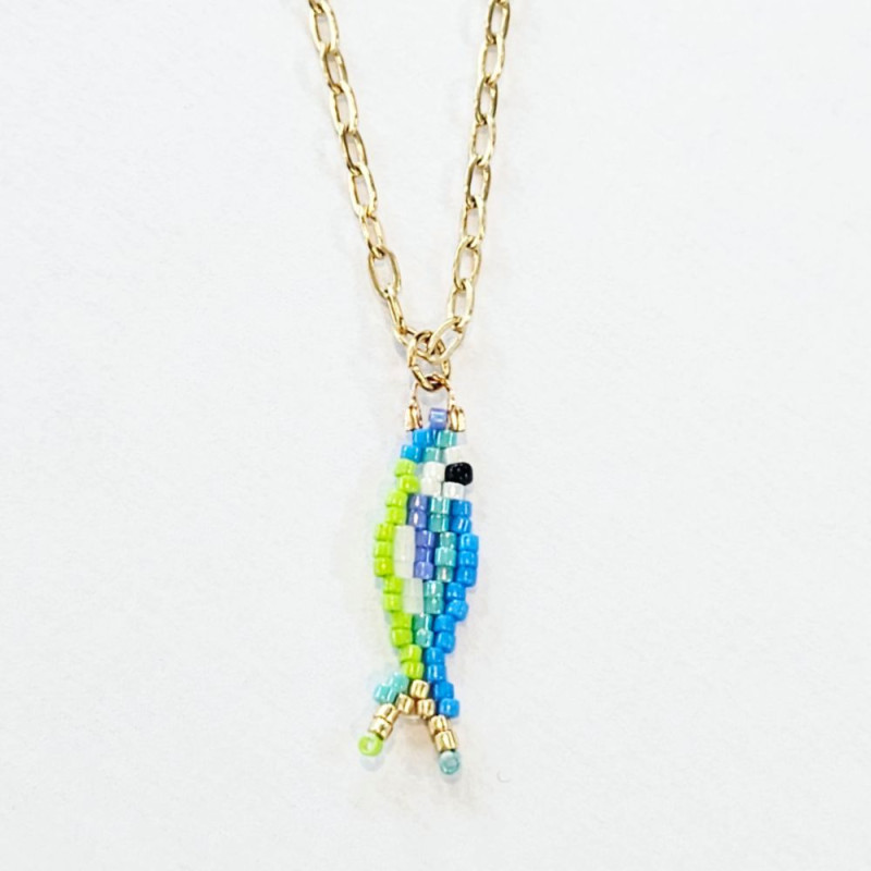 Sautoir Sea Party Poisson bleu