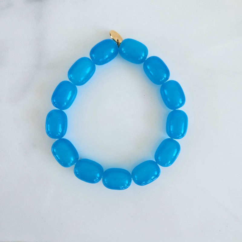 Bracelet élastiqué Jellybeans bleu pour adulte