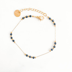 Bracelet mini galets noir spinelle