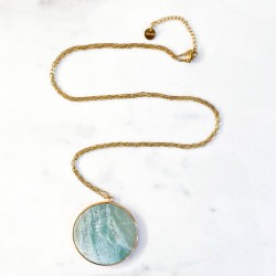Long necklace pendule Amazonite