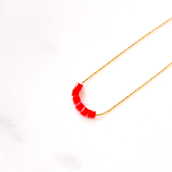 Collier Simply Square rouge
