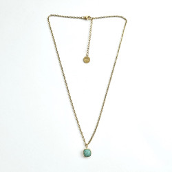 Collier square Amazonite ciel