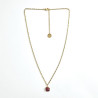 Collier square agate colorée rouge