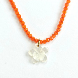 Orange Tiare Flower Necklace