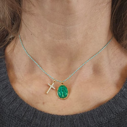 Rainbow Mary Turquoise Lucky Charm Necklace