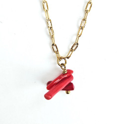 Collier grappe corail Maeva