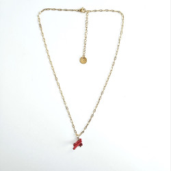 Collier grappe corail Maeva