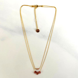 Collier double lune Grenat Mini moon