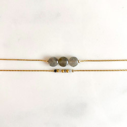 Double moon bracelet Grey Mini moon
