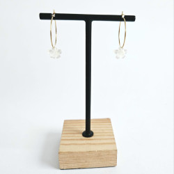 Boucles d'oreilles anneaux Venus fleur