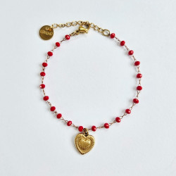 Bracelet Perolina Coeur Rouge