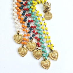 Bracelet Perolina Coeur Rouge