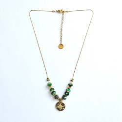 Green Compass Rose Necklace