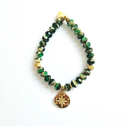 Green Compass Rose Elastic Bracelet
