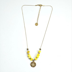 Yellow Compass Rose Necklace