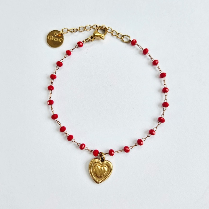 Bracelet Perolina Coeur Rouge