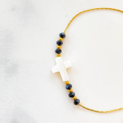 Bracelet cross de nacre Black