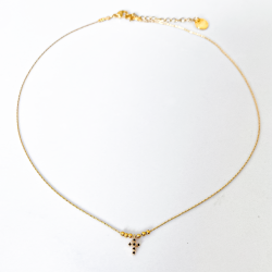Collier chaîne serpent mini croix noire