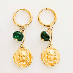 Boucles d'oreilles scarabée Maya