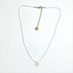 Collier fleur de tiaré blanc
