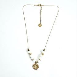 Collier Rose des vents Blanc