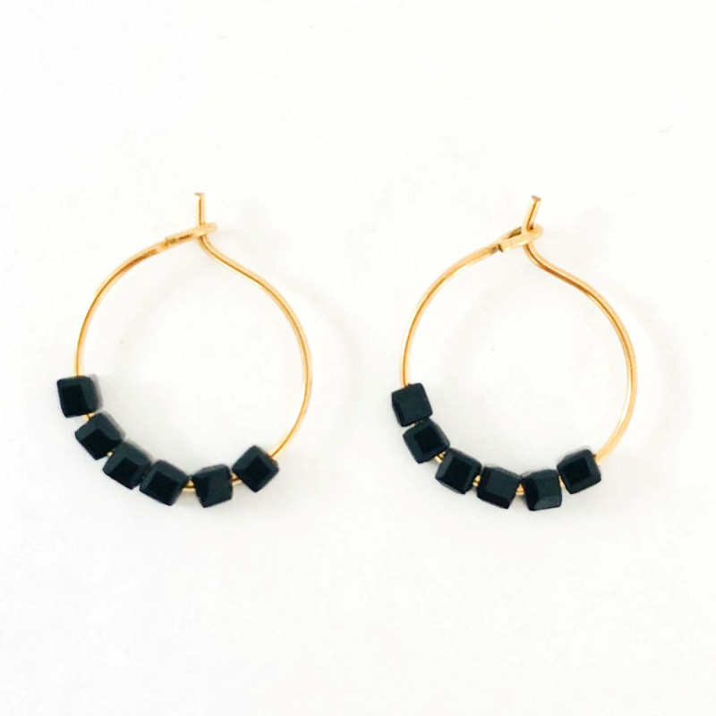 Earings Simply Square Black