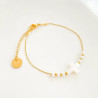 Bracelet cross de nacre blanc
