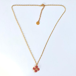 Collier Trèfle Précieux cornaline