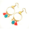 Earings  Rainbow Mary Médailles précieuses Turquoise