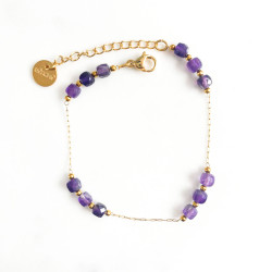 Bracelet cubes violet améthyste