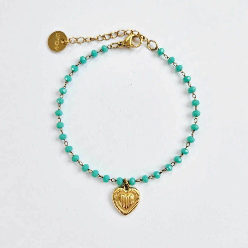 Bracelet Perolina Coeur Turquoise