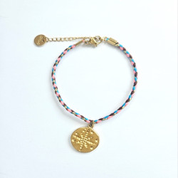 Orange Compass Rose Cord Bracelet