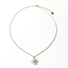 Collier trèfle précieux blanc