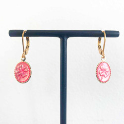 Boucles d'oreilles Trèfle Rose
