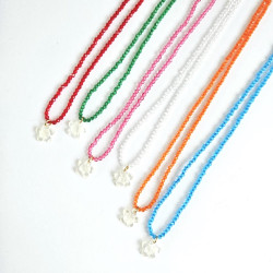 Collier fleur de tiaré blanc