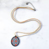 Long necklace medal Les Belles Vagabondes Mexico Orange