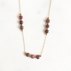 Necklace cubes Pink pierre de soleil