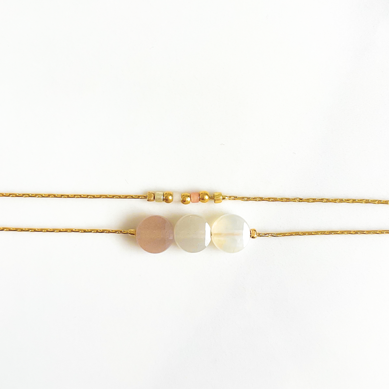 Bracelet double lune Rose Mini moon
